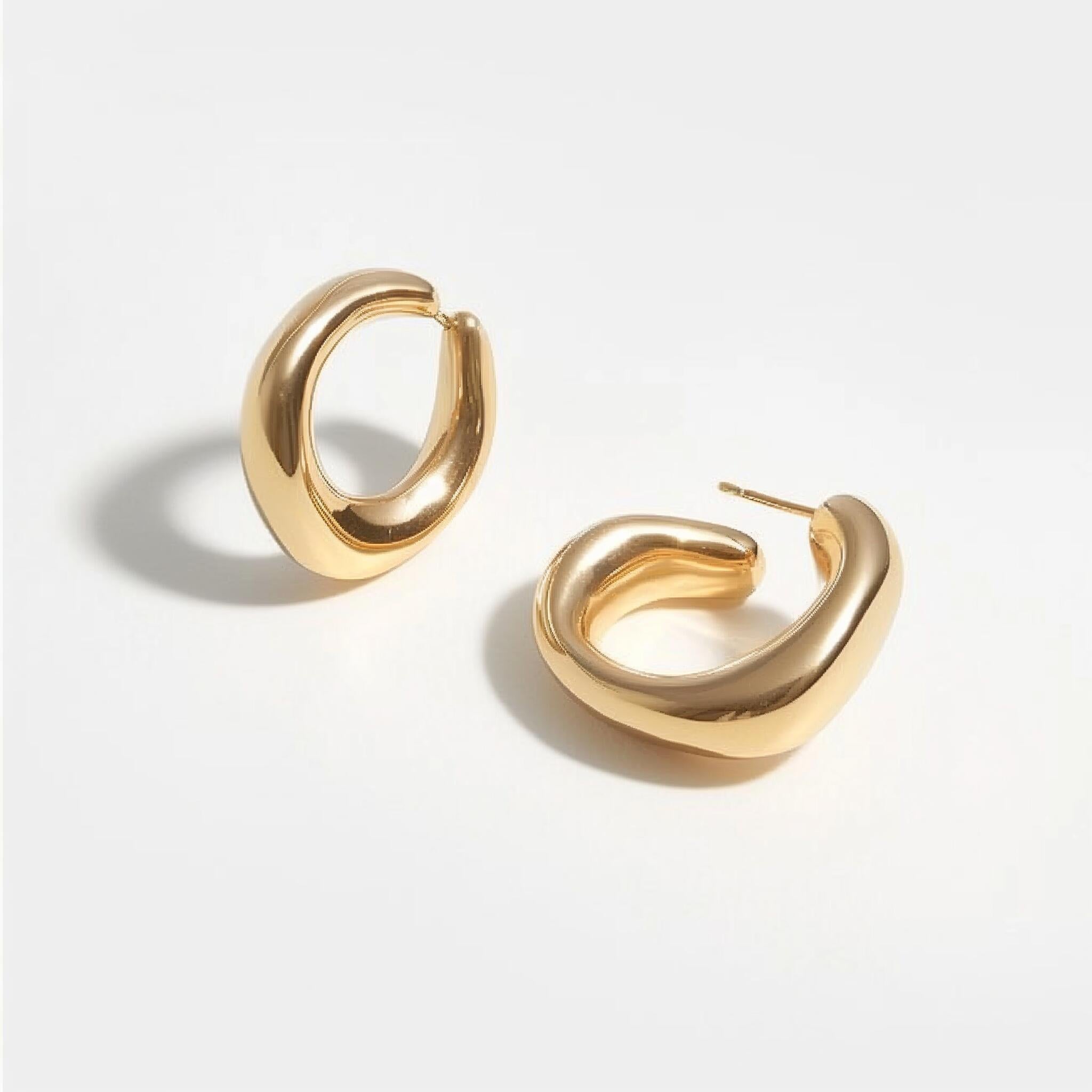 14k Gold Chunky Hoop Earrings