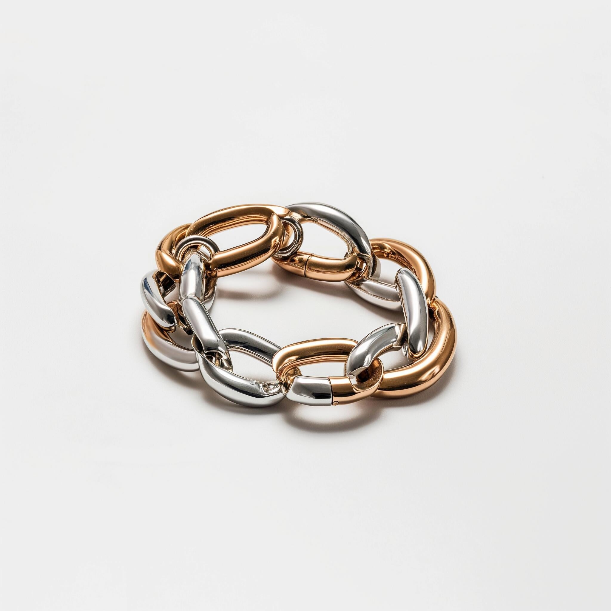 14k and Sterling Silver Chainlink Bracelt
